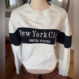 NYC New York City Embroidered Crewneck Sweatshirt